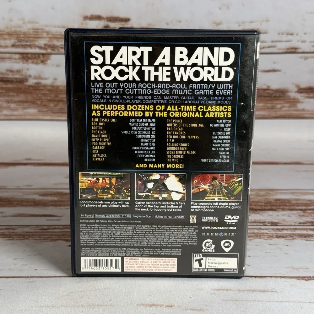 Rock Band PS2 Game Complete CIB Manual Resurfaced Tested MTV Games